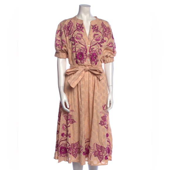 MISA Los Angeles Floral Print Midi Length Dress - Picture 1 of 3